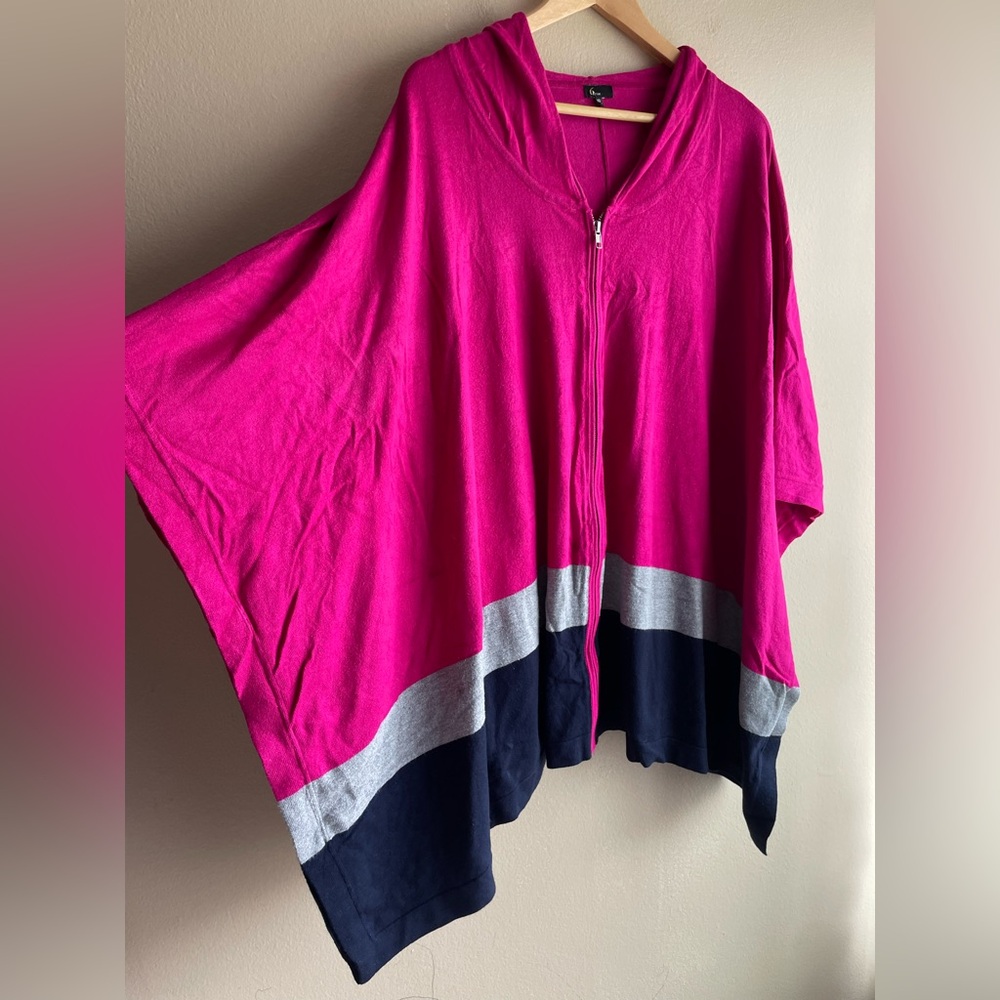 6 By Six Women Oversized Sweater Cardigan Pink Blue Size XS - Picture 3 of 9